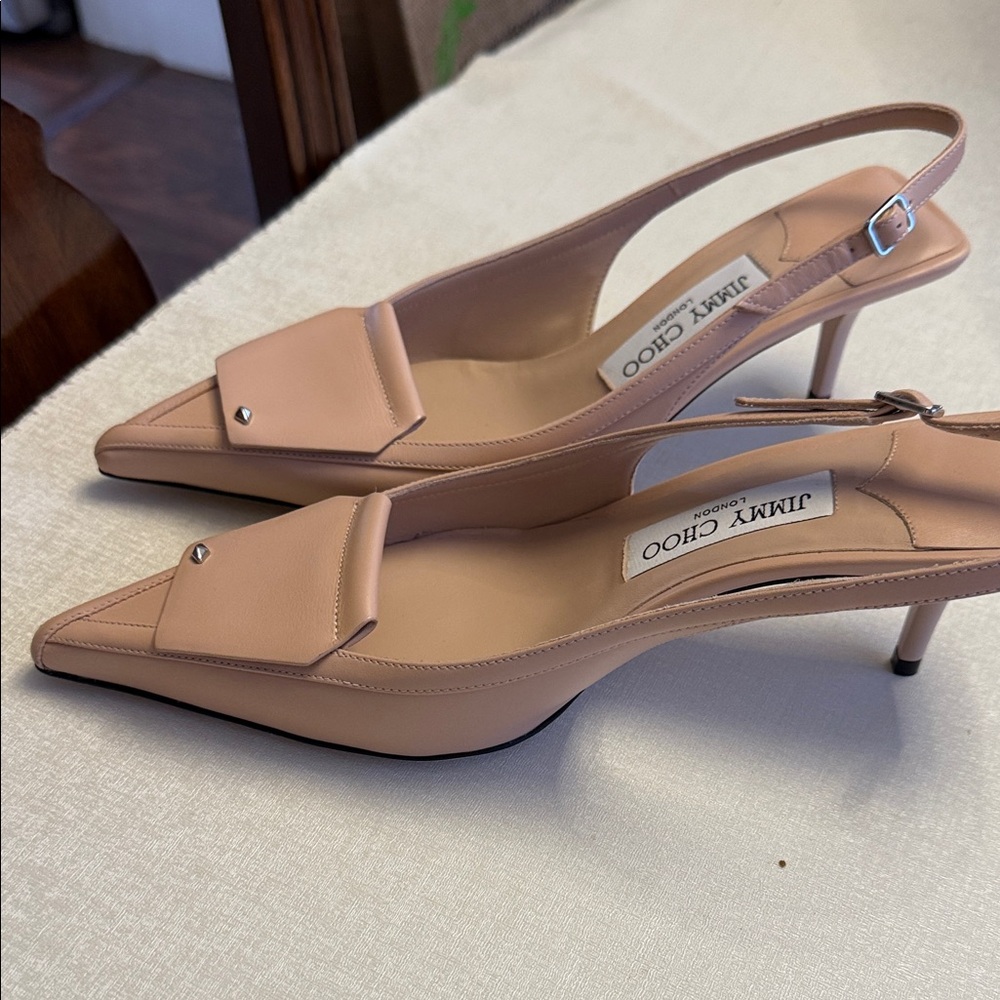 Jimmy Choo Blush Pointed Slingback Heels new with box